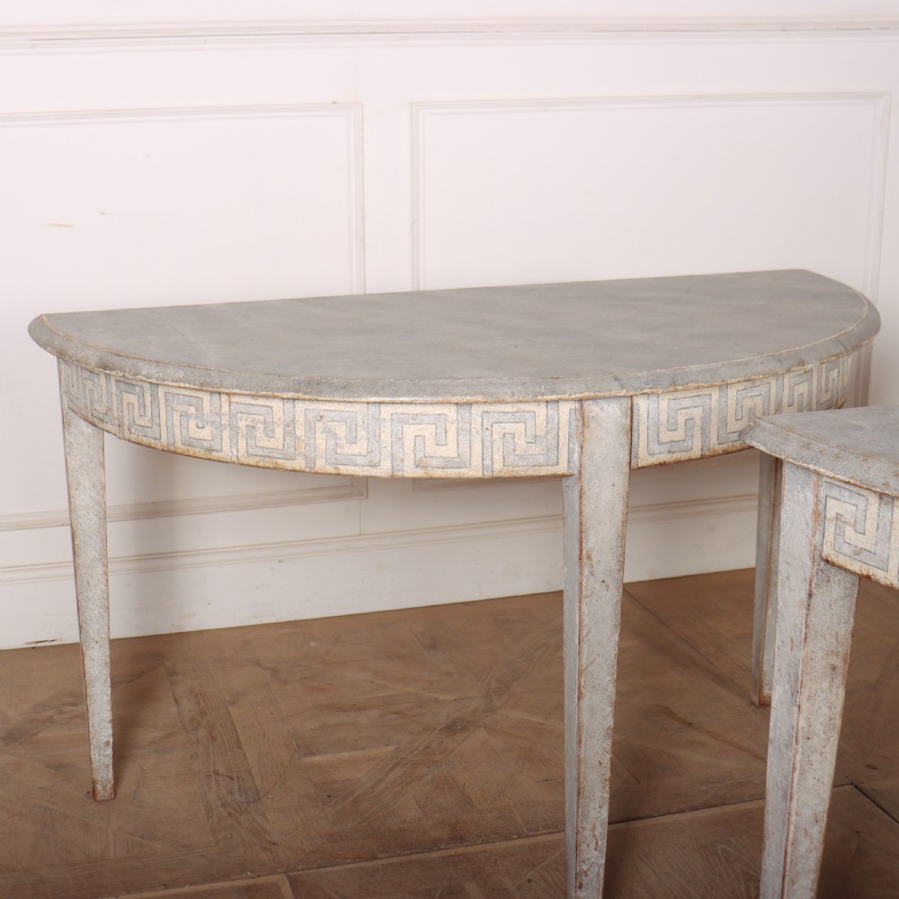 Pair of Swedish Demi Lune Consoles View III