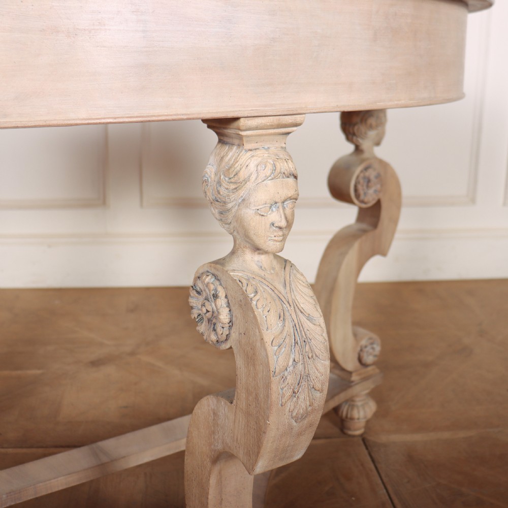 Bleached Walnut Demi Lune Console View II