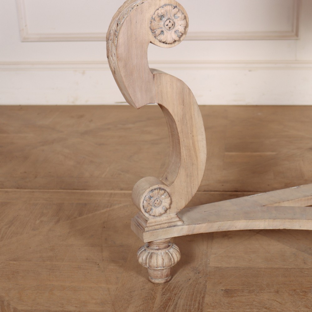 Bleached Walnut Demi Lune Console View III