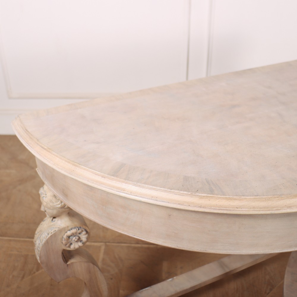 Bleached Walnut Demi Lune Console View IV