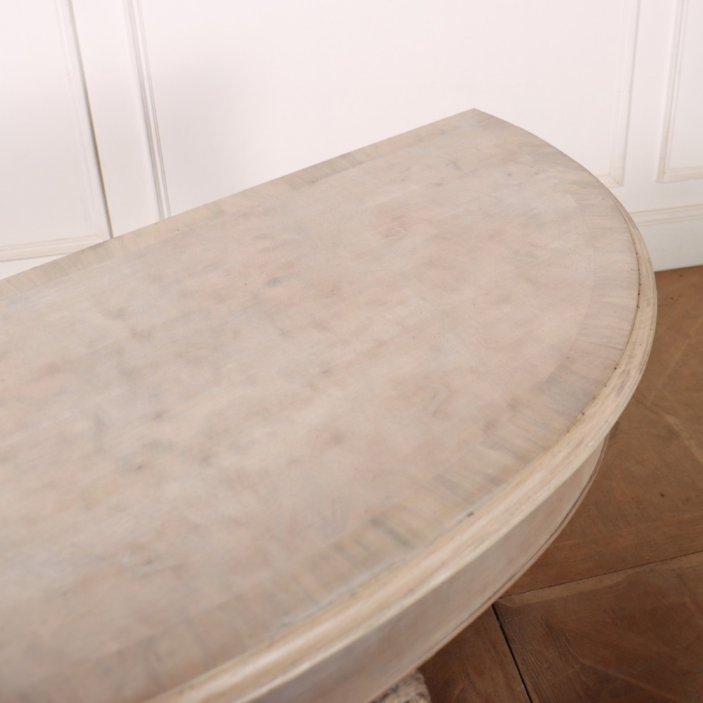 Bleached Walnut Demi Lune Console View VI