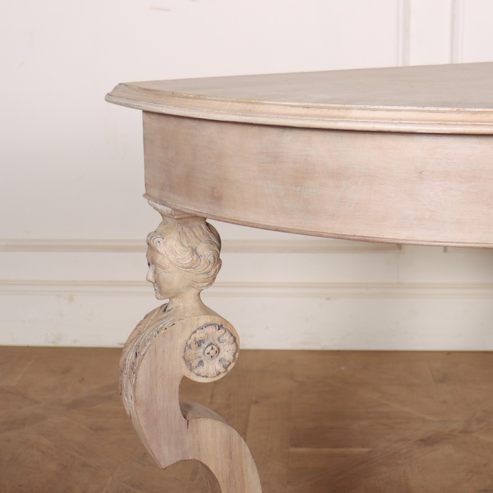 Bleached Walnut Demi Lune Console View VII