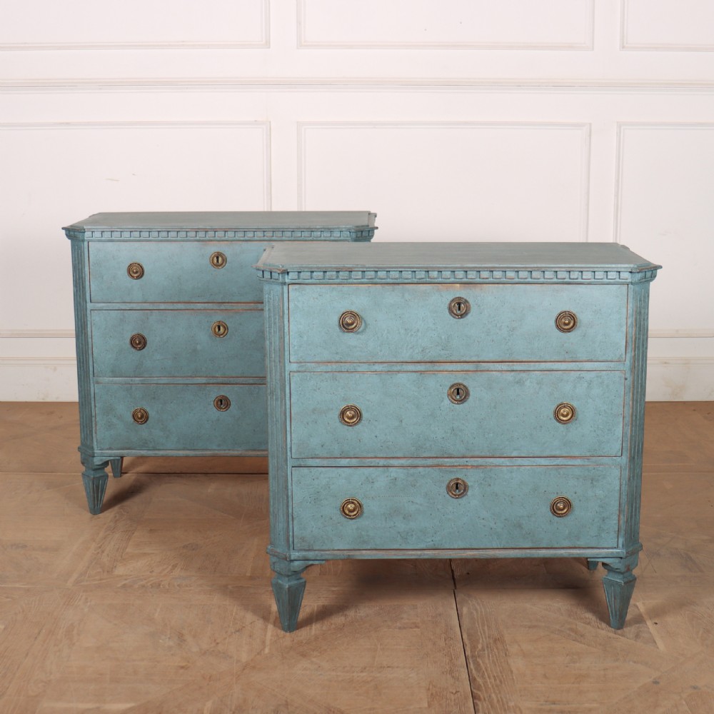 Pair of Swedish Painted Commodes