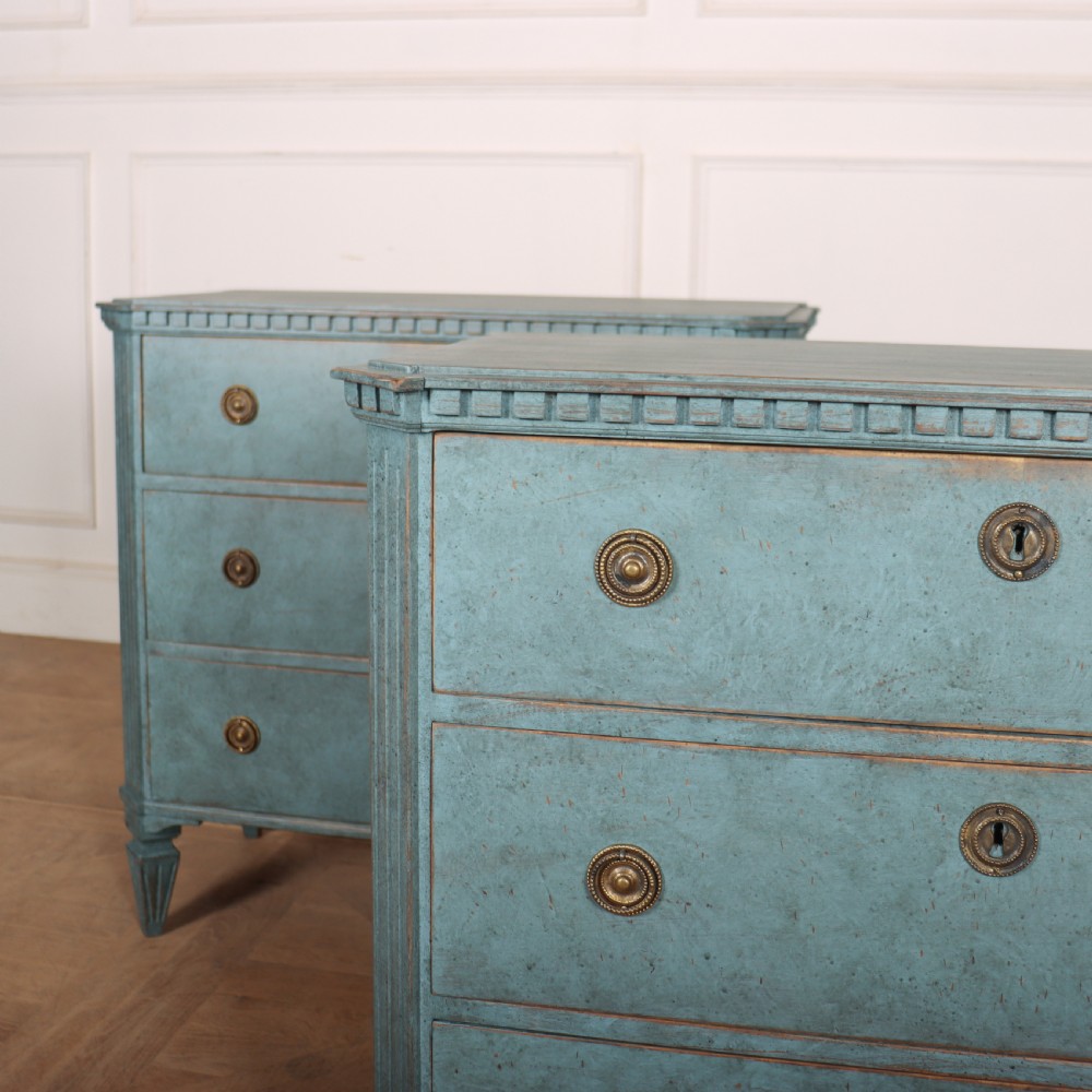 Pair of Swedish Painted Commodes View II