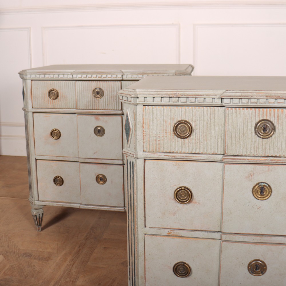 Pair of Swedish Painted Commodes View II