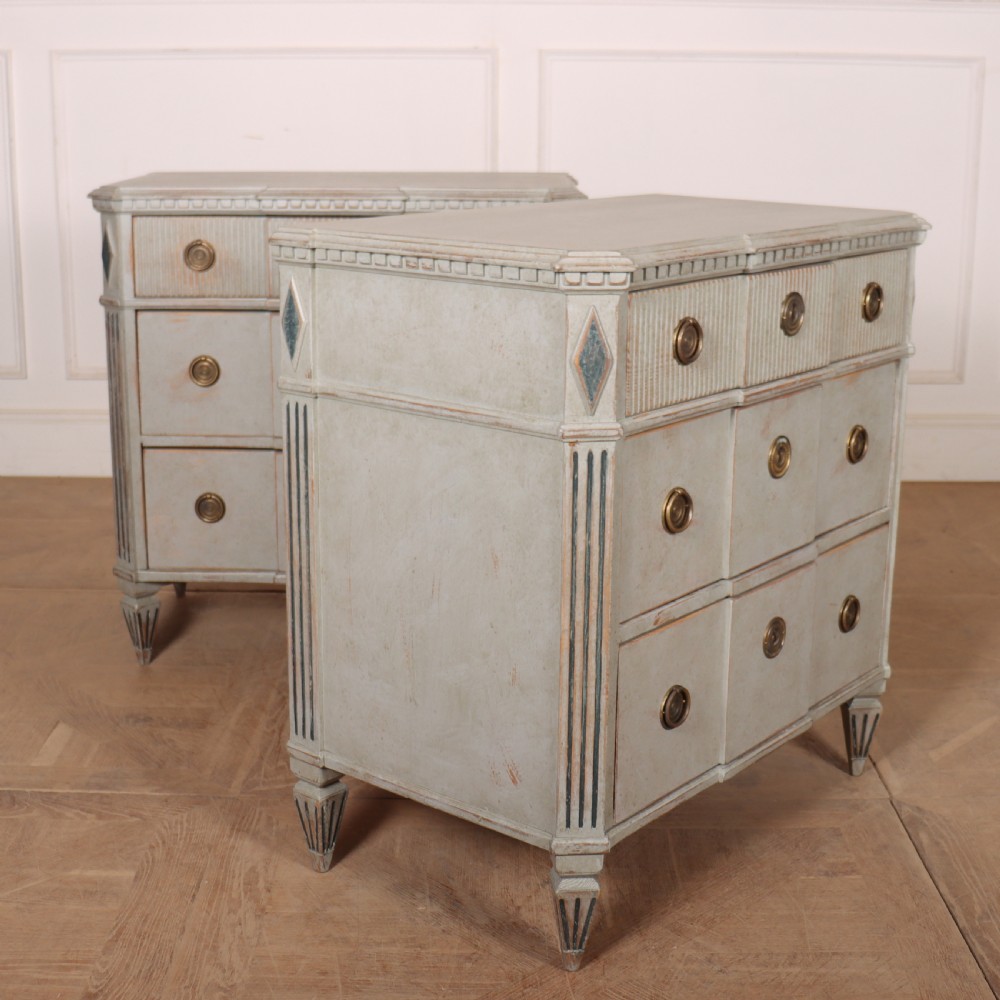 Pair of Swedish Painted Commodes View V
