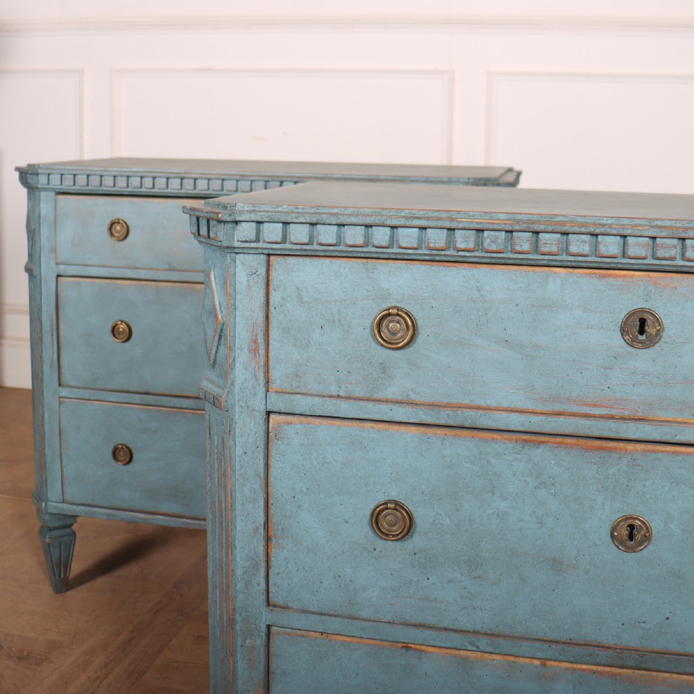 Pair of Swedish Painted Commodes View II