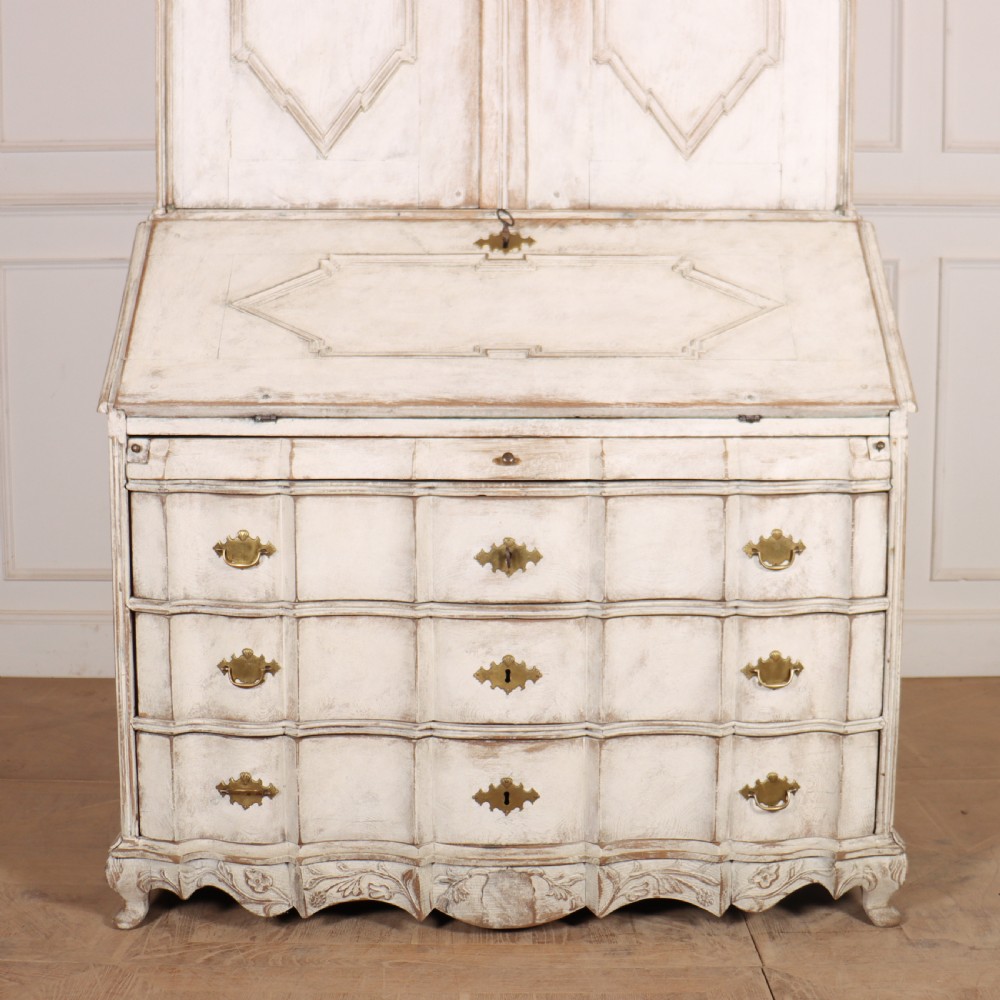 18th Century Painted Rococo Bureau Bookcase View IV