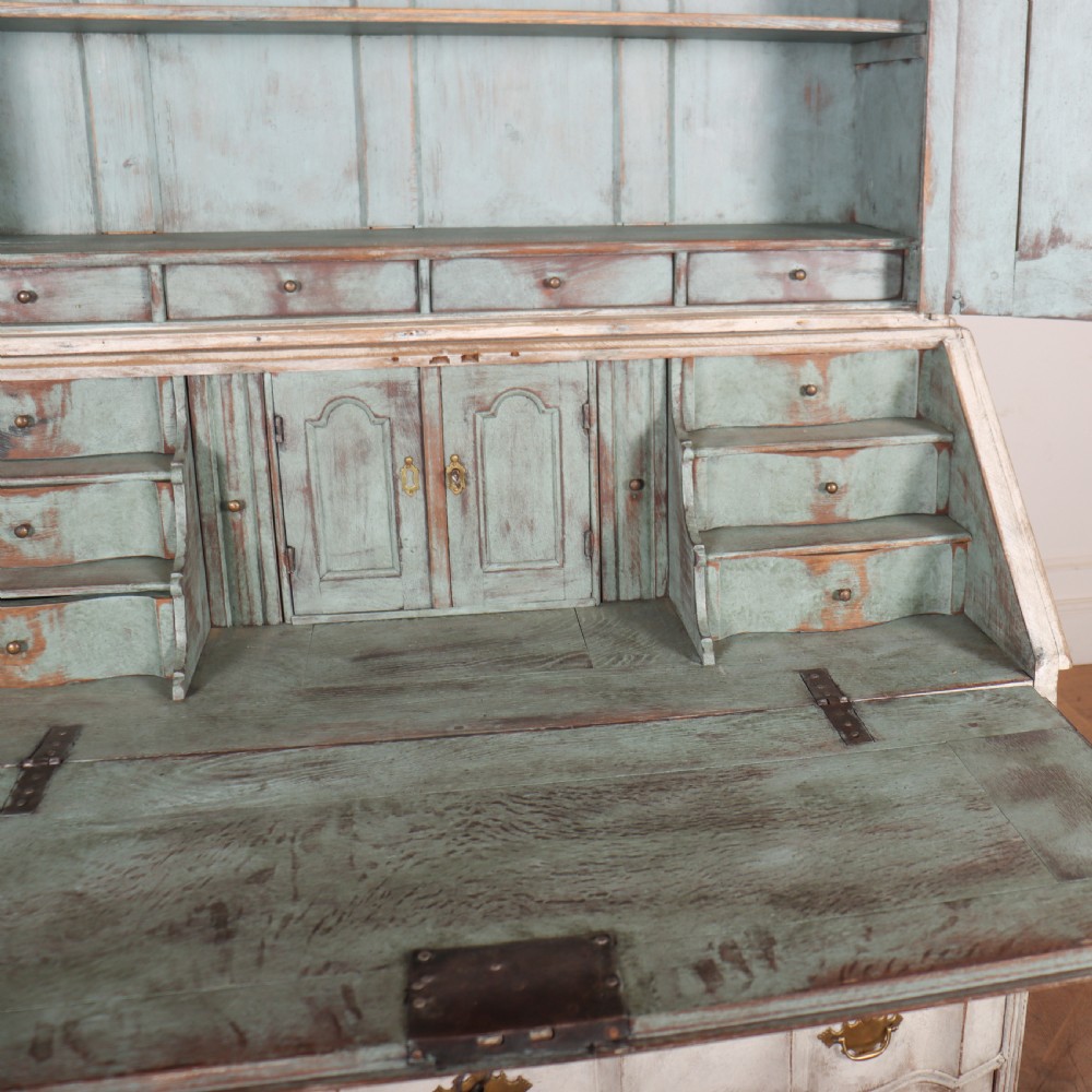 18th Century Painted Rococo Bureau Bookcase View X