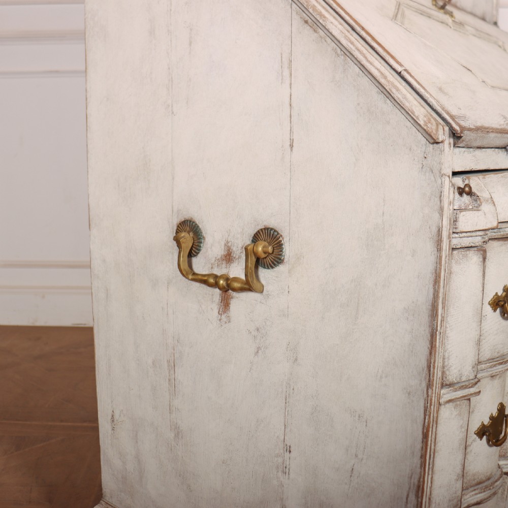 18th Century Painted Rococo Bureau Bookcase View XV