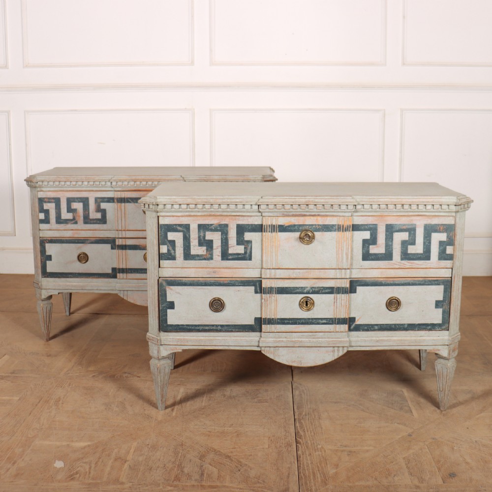 Pair of Swedish Painted Commodes