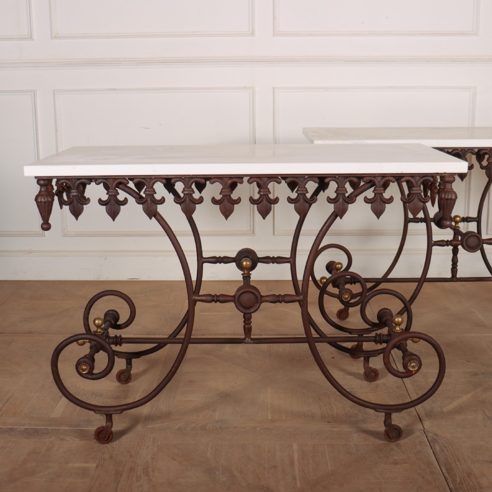 Pair of Marble Top Patisserie Tables View II
