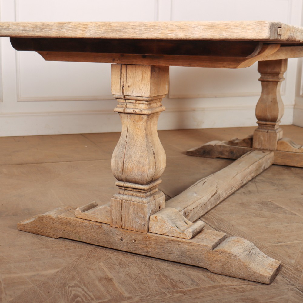 English Bleached Oak Trestle Table View II