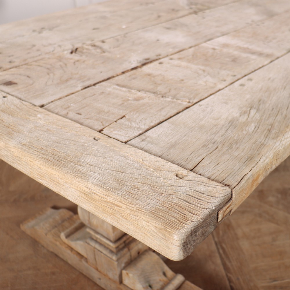 English Bleached Oak Trestle Table View V