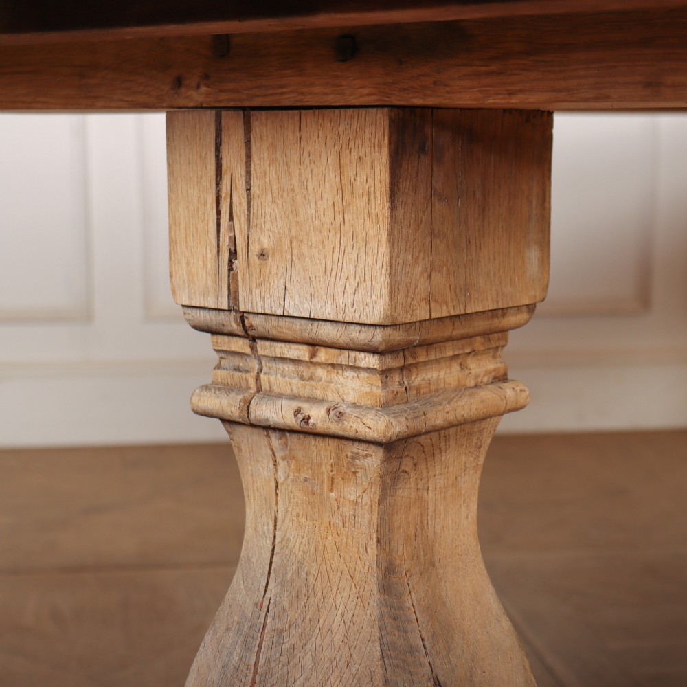 English Bleached Oak Trestle Table View VII