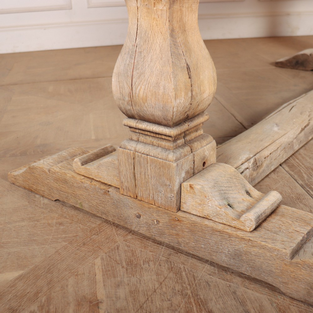 English Bleached Oak Trestle Table View VIII