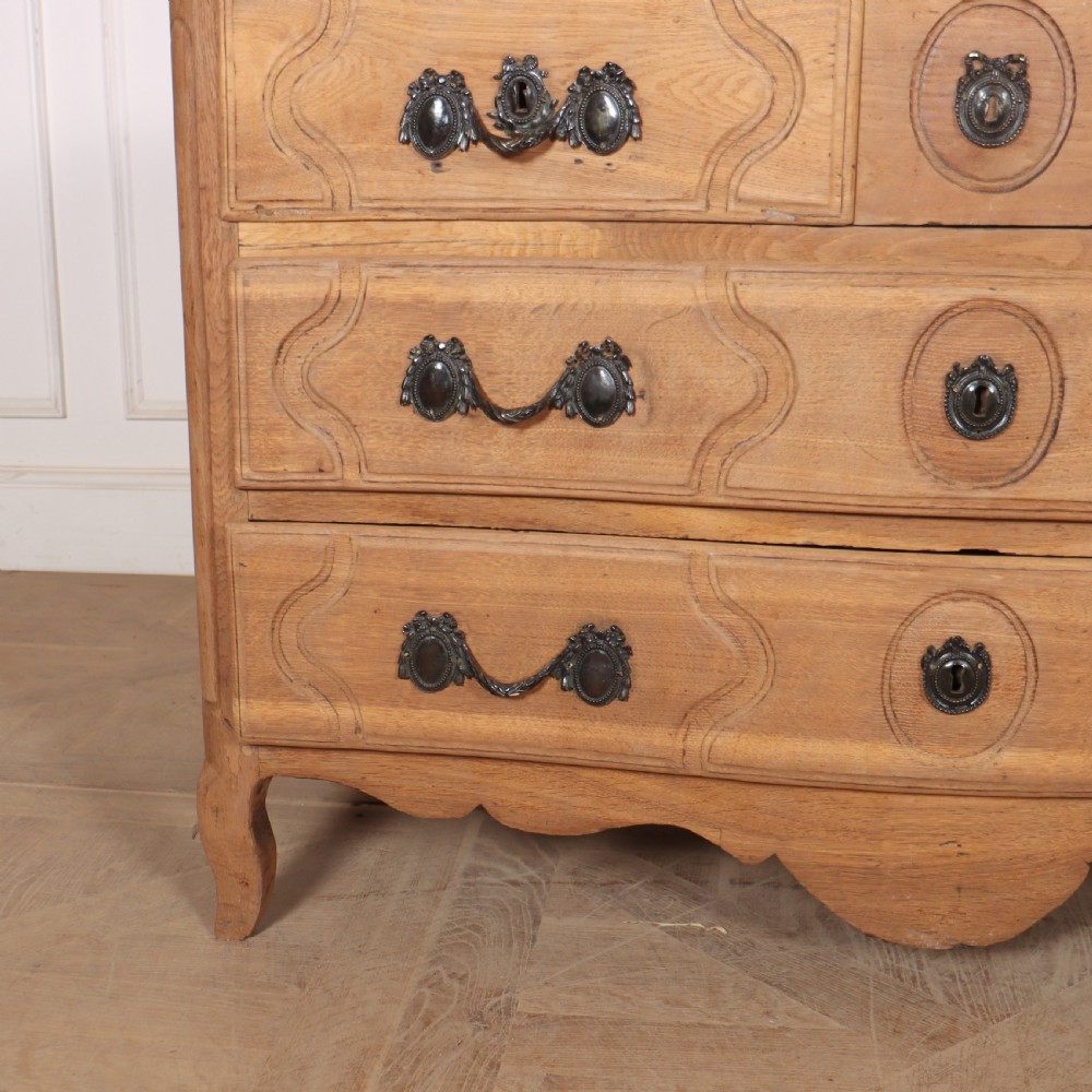 French Bleached Oak Serpentine Commode View III