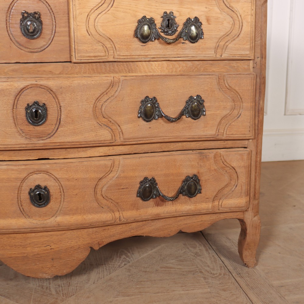 French Bleached Oak Serpentine Commode View V