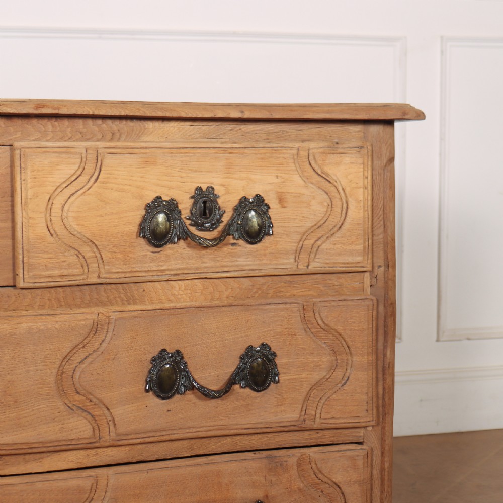 French Bleached Oak Serpentine Commode View VI