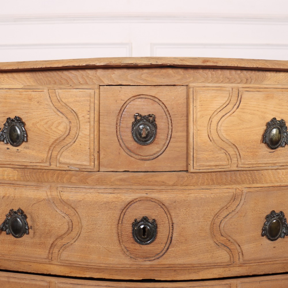 French Bleached Oak Serpentine Commode View VII