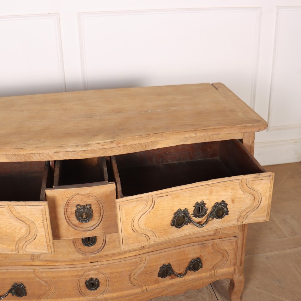 French Bleached Oak Serpentine Commode View IX