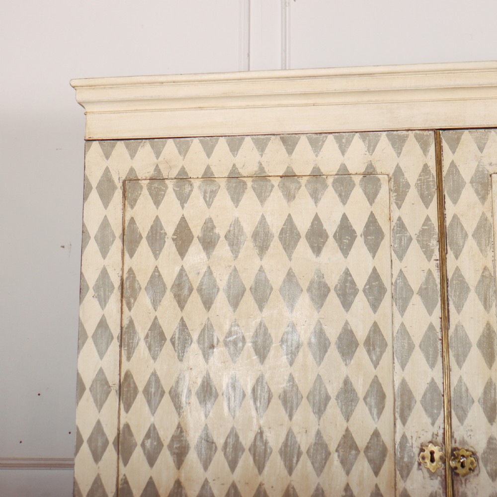 English Painted Linen Cupboard View II
