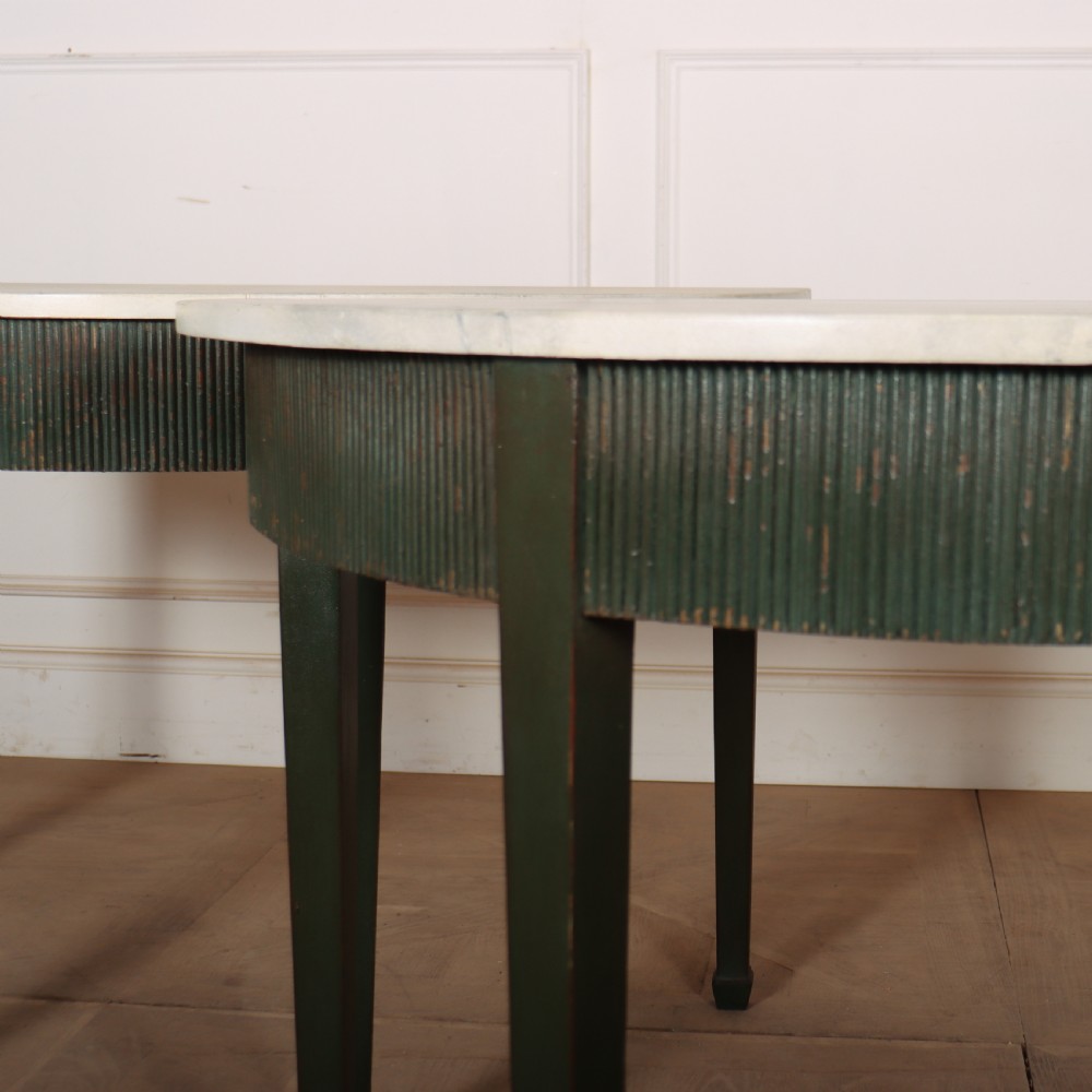 Pair of Swedish Demi Lune Consoles View II