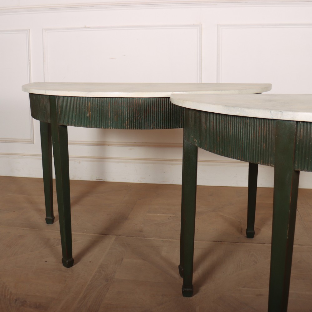 Pair of Swedish Demi Lune Consoles View IV