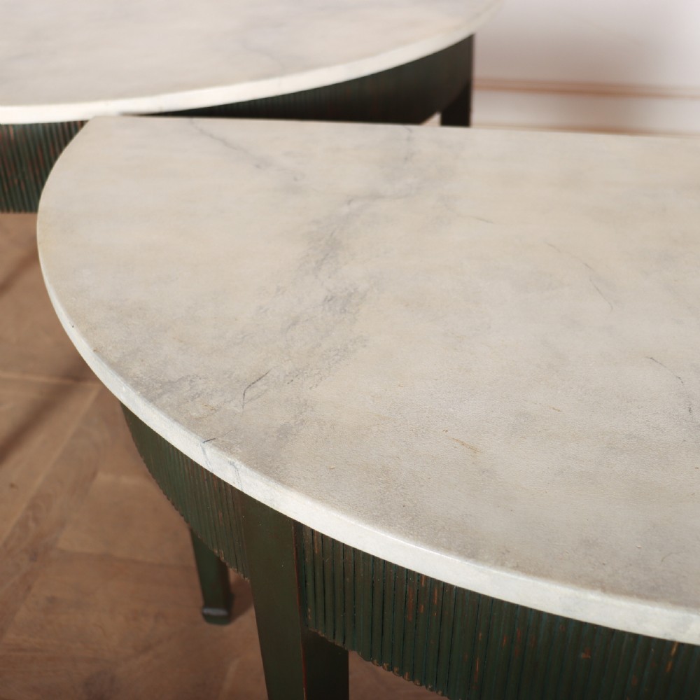 Pair of Swedish Demi Lune Consoles View V