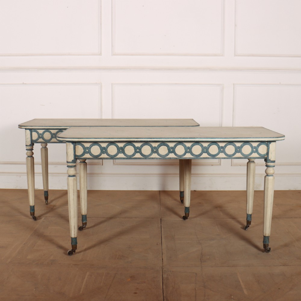 Pair of English Painted Console Tables
