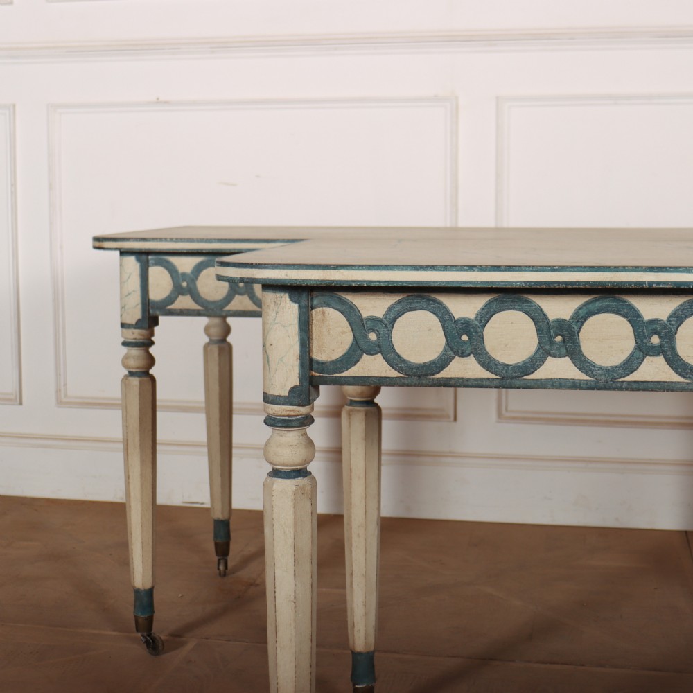 Pair of English Painted Console Tables View II