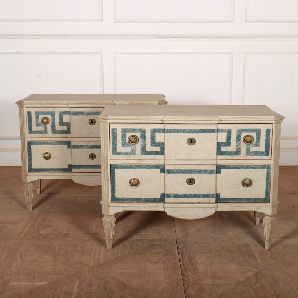 Pair of Swedish Painted Commodes