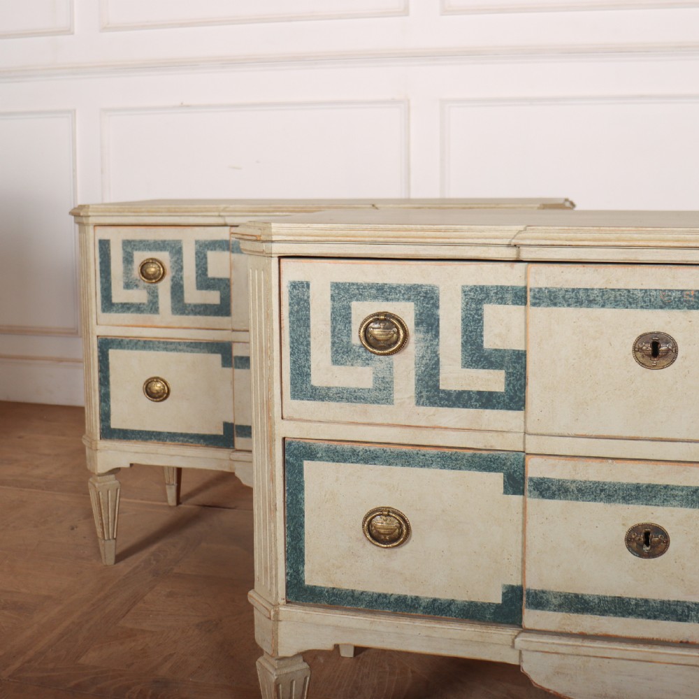 Pair of Swedish Painted Commodes View II