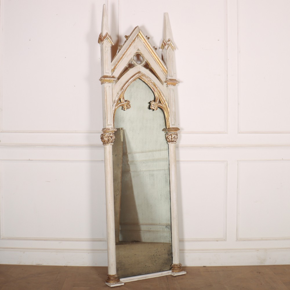 19th Century Original Painted Gothic Mirror