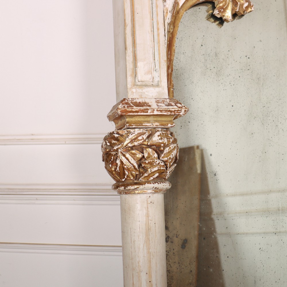 19th Century Original Painted Gothic Mirror View V