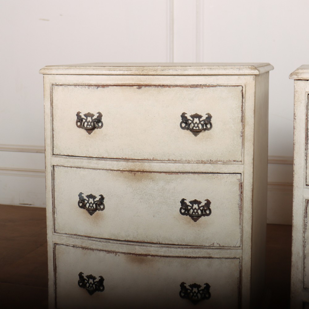 Pair of English Bedside Chest of Drawers View IV