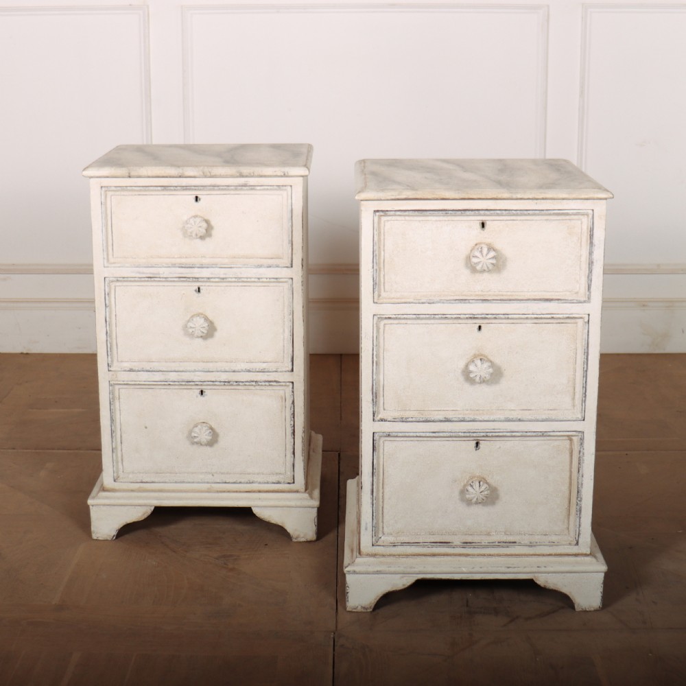 Pair of Painted Bedside Chest of Drawers