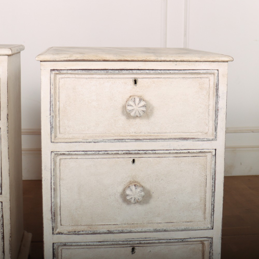 Pair of Painted Bedside Chest of Drawers View II