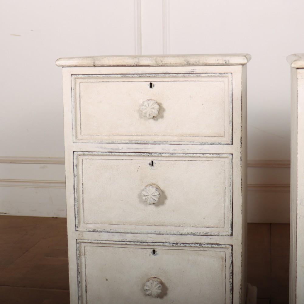 Pair of Painted Bedside Chest of Drawers View V