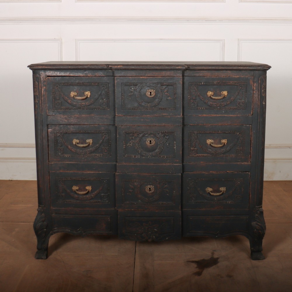 French Painted Breakfront Commode
