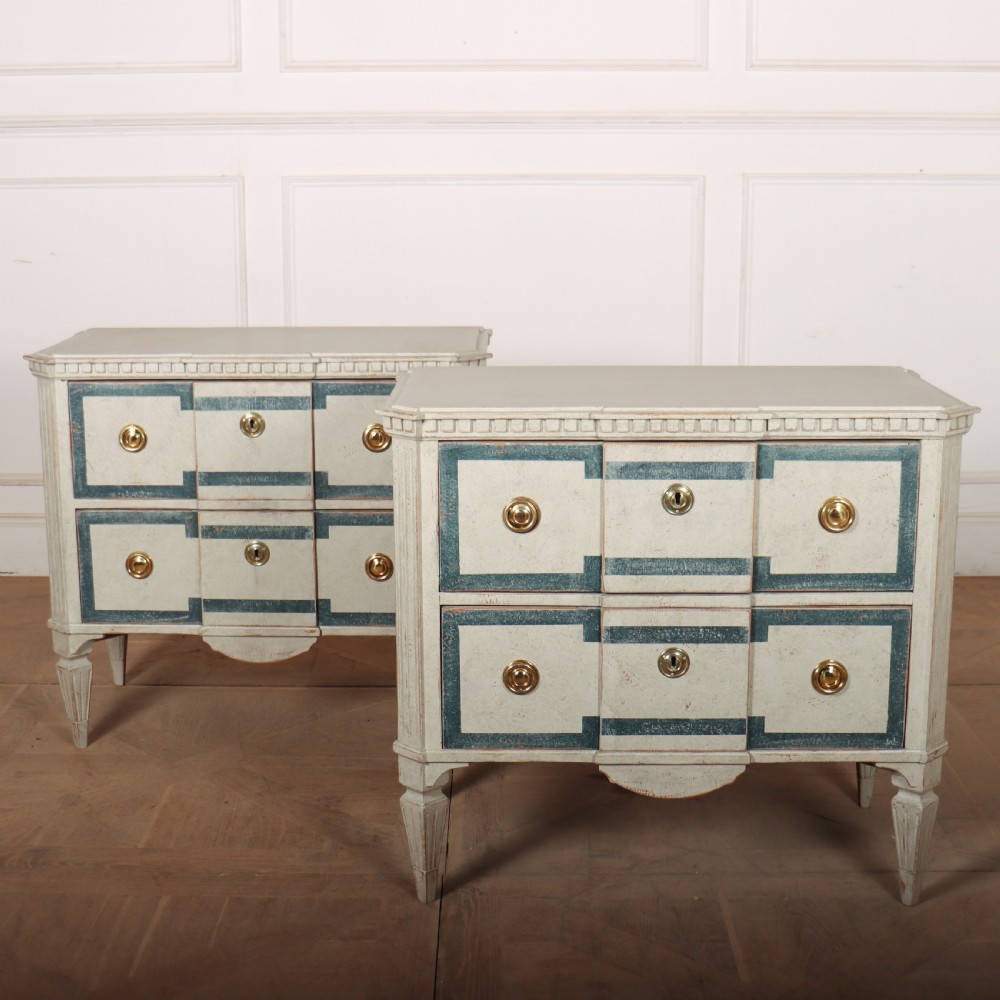 Pair of Swedish Painted Commodes