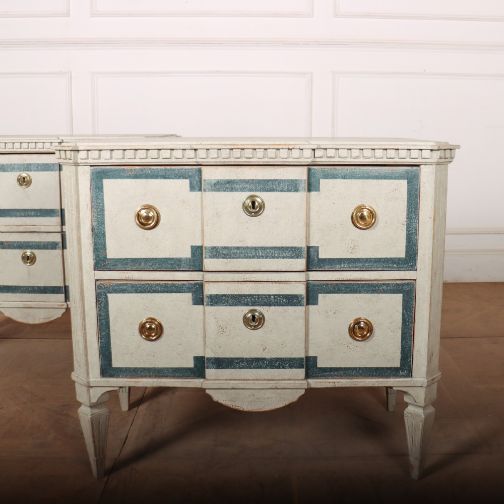 Pair of Swedish Painted Commodes View II