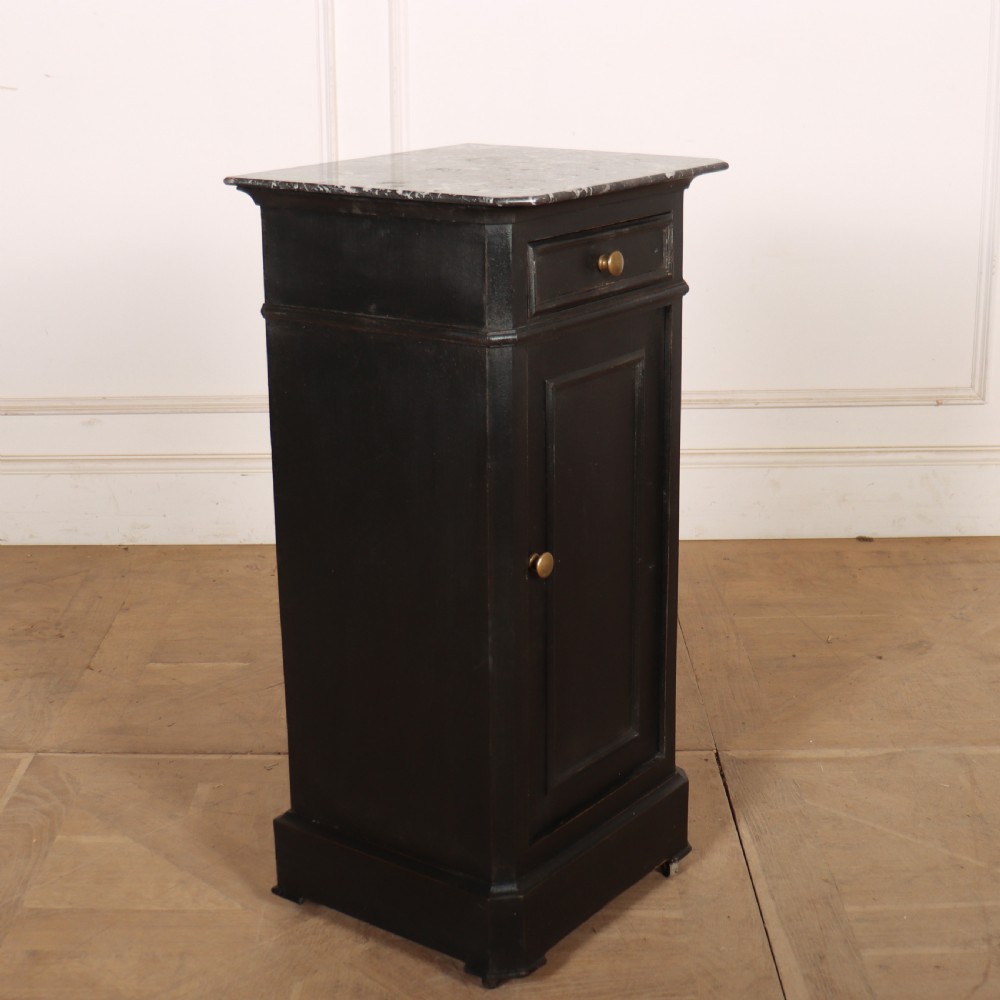 French Painted Marble Top Bedside Table View V