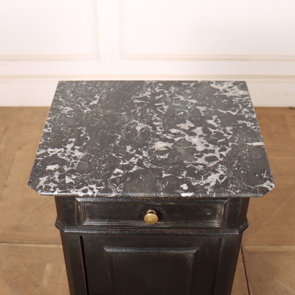 French Painted Marble Top Bedside Table View IX