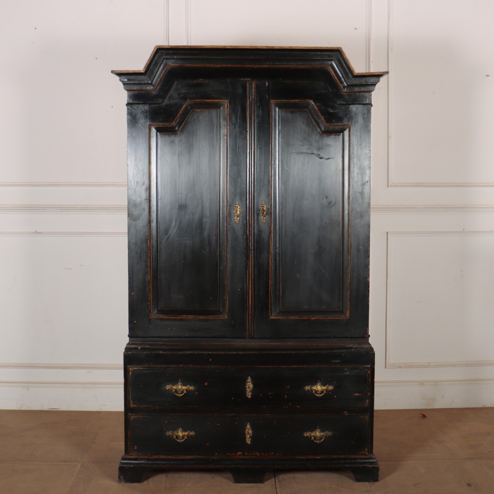 18th Century Swedish Painted Linen Cupboard