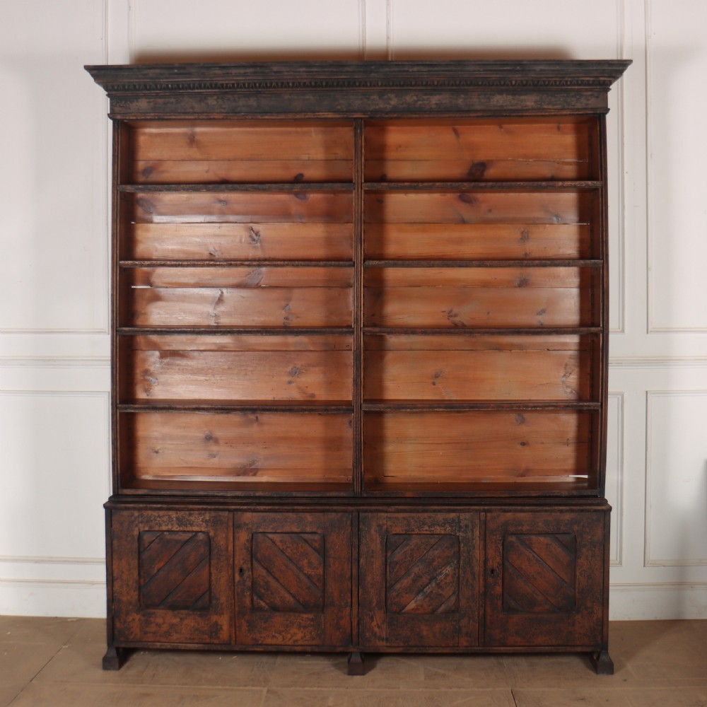 19th Century Painted Oak Library Bookcase