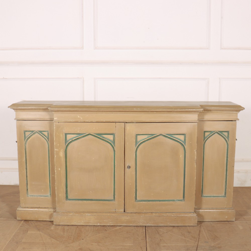 19th Century English Breakfront Gothic Sideboard