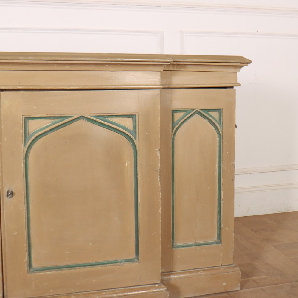 19th Century English Breakfront Gothic Sideboard View IV