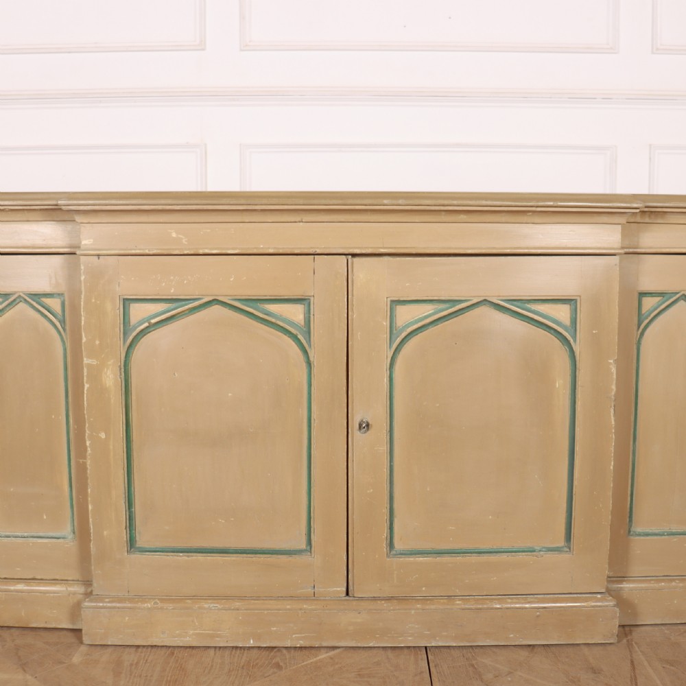 19th Century English Breakfront Gothic Sideboard View VI
