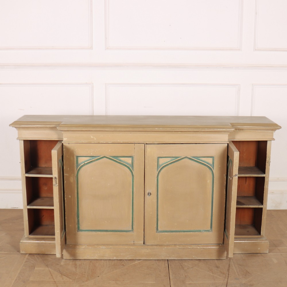 19th Century English Breakfront Gothic Sideboard View VII